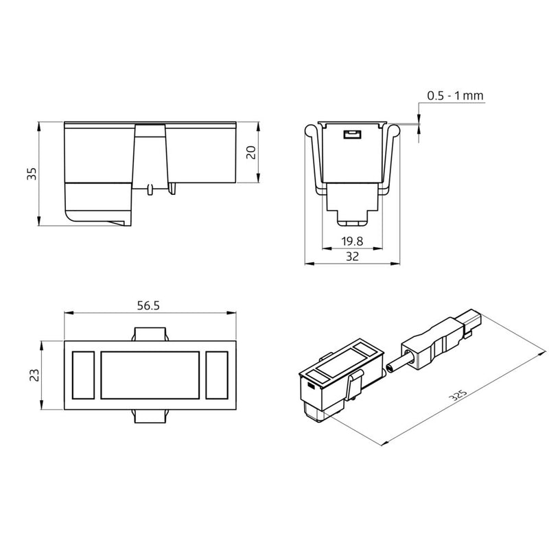 BEG Brück Electronic - Bussystem-Bewegungsmelder Multisensor Clip PD5NLAM.BMS2DALI2BB schwarz