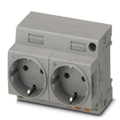 Phoenix Contact - Steckdose Reiheneinbau Doppelsteckdose EO-CF/PT/LED/DUO Steckgesicht Typ CF − 2 Stück