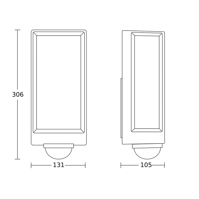 Steinel - Decken-/Wandleuchte Sensor-LED-Außenleuchte L 42 SC  − 1 Stück