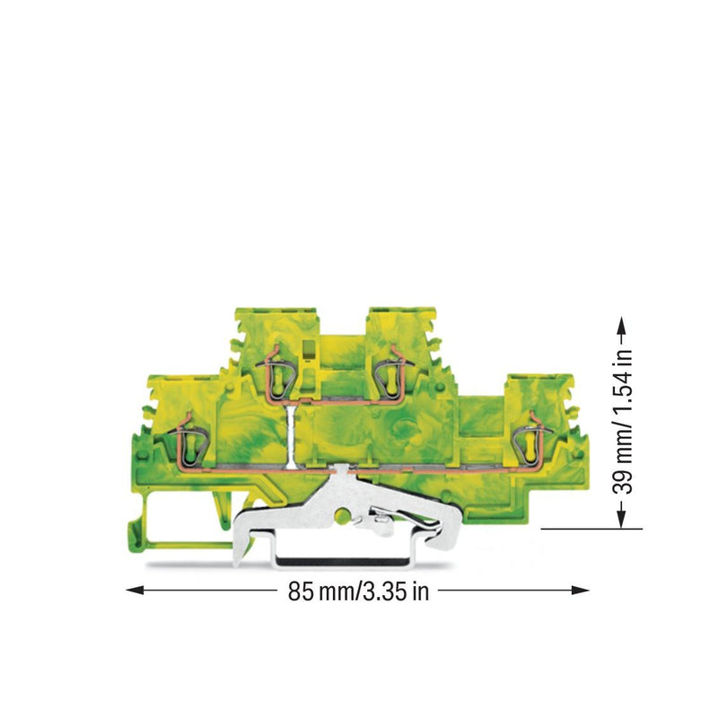WAGO - Schutzleiter-Reihenklemme Doppelstockklemme 279-507 1,5 mm²,grün-gelb − 50 Stück