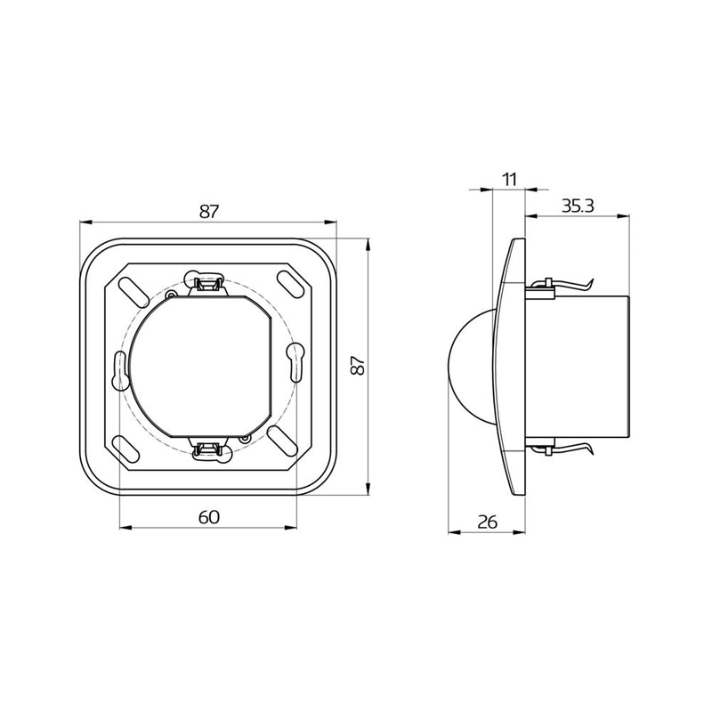 BEG Brück Electronic - Bewegungsmelder/Präsenzmelder komplett Bewegungsmelder Indoor180TR m.Rahmen