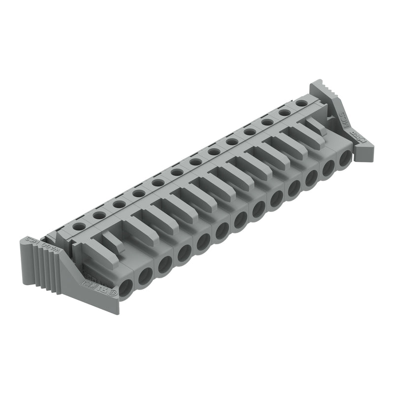 WAGO - Leiterplattensteckverbinder THT-Federleiste abgewink. 232-243/039-000 Rastermaß 5mm,grau − 25 Stück