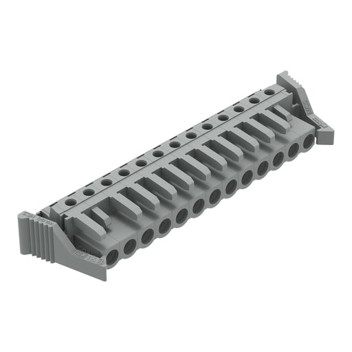 WAGO - Leiterplattensteckverbinder THT-Federleiste abgewink. 232-243/039-000 Rastermaß 5mm,grau − 25 Stück