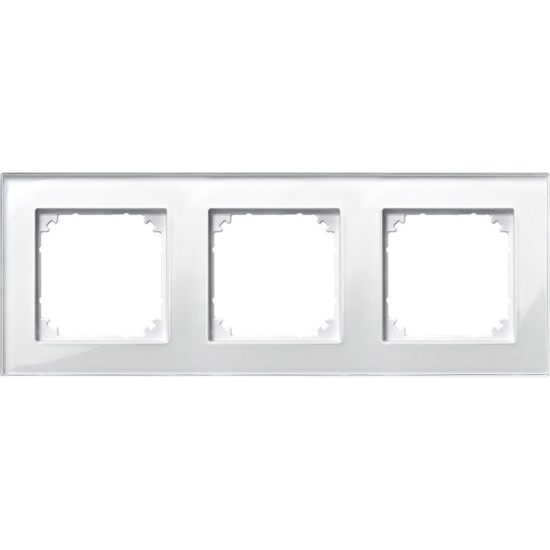 Merten - Abdeckrahmen Rahmen Glas 3f.bril/ws 489319 waage/senkrecht