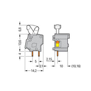 WAGO - Leiterplattenklemme Anreihbare Leiterplattenk. 257-760 Drücker,2,5mm²,rot − 100 Stück
