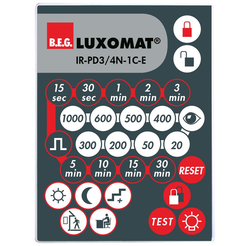 BEG Brück Electronic - Zubehör/Ersatzteile für Bewegungsmelder IR-Fernbedienung IR-PD3/4N-1C-E