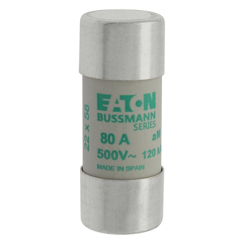 Eaton - Zylindrische Sicherung Sicherungseinsatz Nieders. CYLINDRICA#C22M80 80A AC 500V 120kA − 10 Stück