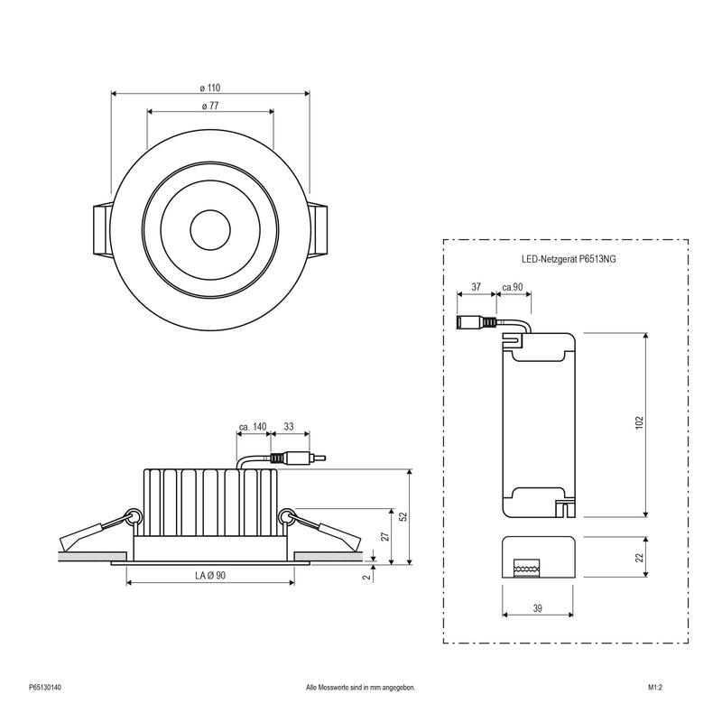 EVN Lichttechnik - Downlight/Strahler/Flutlicht LED Downlight schwenkbar P65130140 dimmbar, IP65