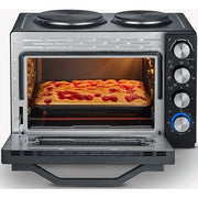 Severin - Tischbackofen/Backgrill Toastofen m.Kochplatten TO 2074 sw/eds-geb. 2500W,30l