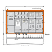 Walther Werke - Baustromverteiler Anschlussschrank WA0044 173kVA, 9 NH-Abgänge