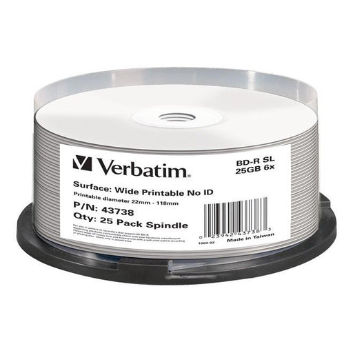 Verbatim - Speichermedium digital BD-R 25GB/1-6x 43738 (VE25) Cakebox (25 Disc)