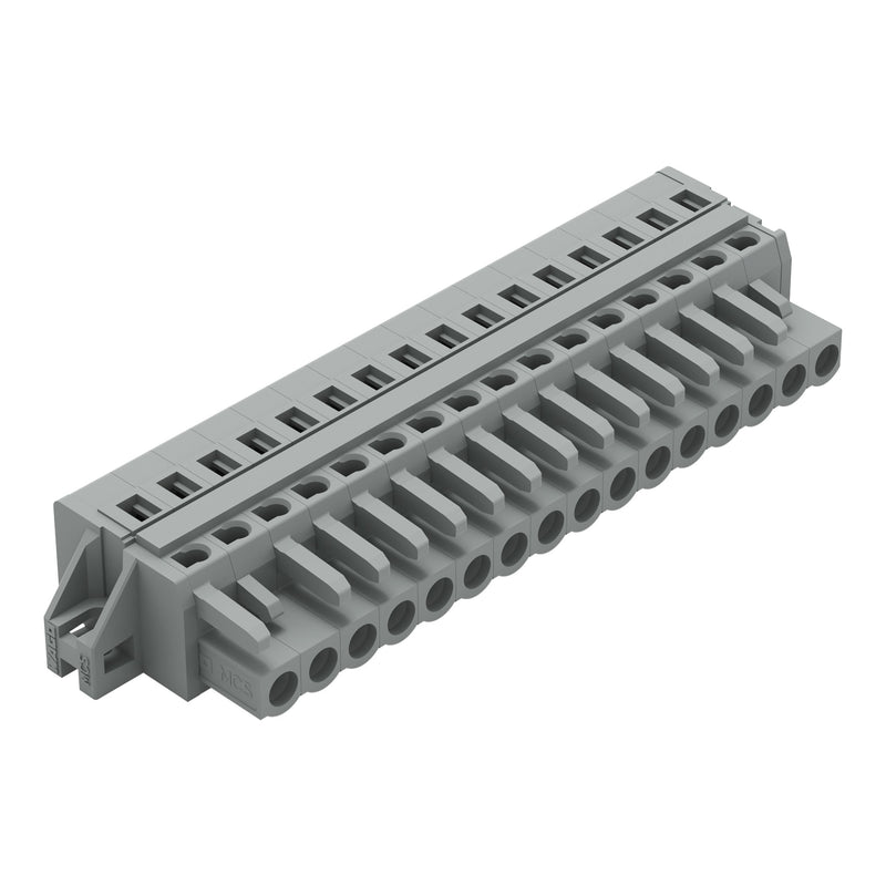 WAGO - Kabelsteckverbinder für Leiterplattensteckverbinder 1-Leiter-Federleiste 231-116/027-000 CAGECLAMP,2,5 mm²,gr − 10 Stück