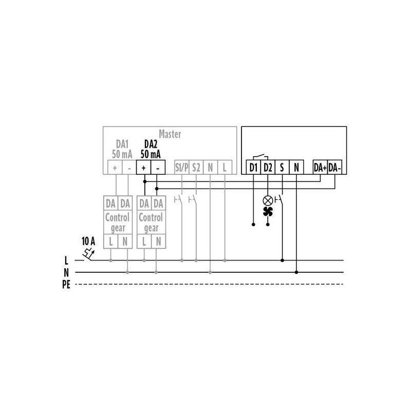 ESYLUX - Bussystem-Schaltaktor Schaltmodul ACTUATORFULLA.C3DALI UP für DALI-Bus
