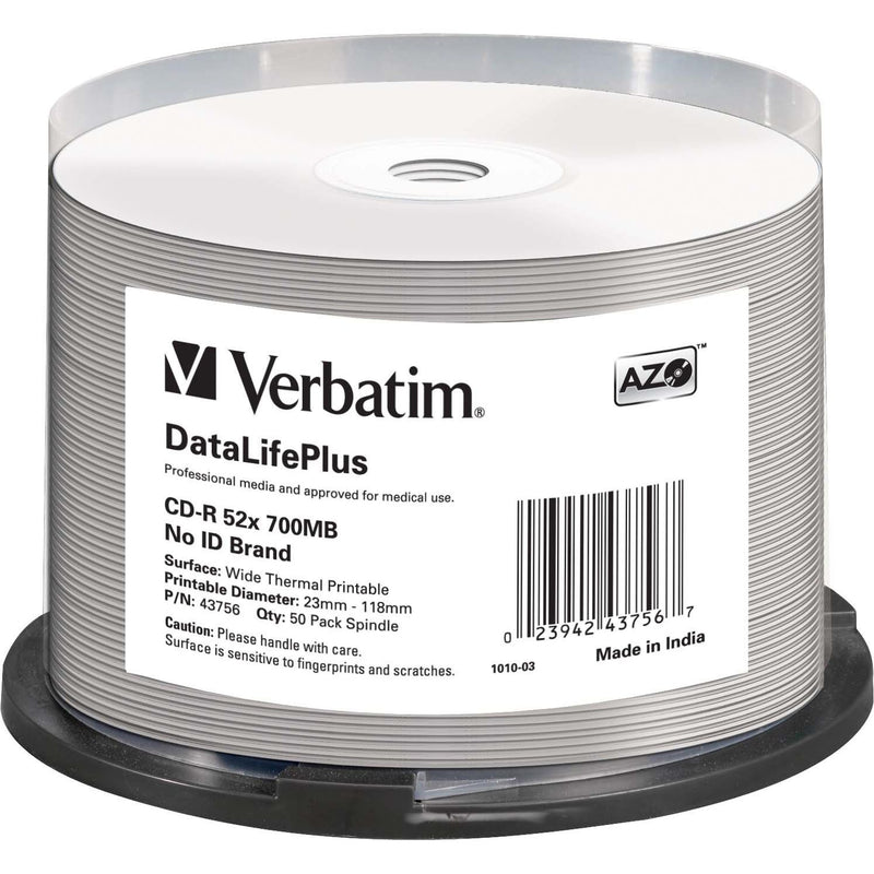 Verbatim - Speichermedium digital CD-R 80min/700MB/52x 43756 (VE50) Cakebox (50 Disc)