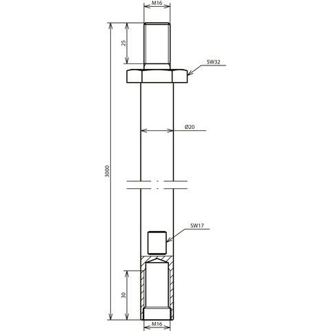 DEHN - Staberder/Tiefenerder Tiefenerder schraubbar TE 20 3000 M16 STTZN SttZnD20mmL3000mmM16 − 3 Stück