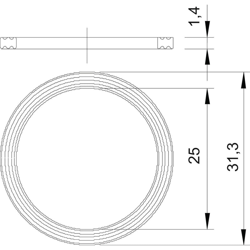 OBO Bettermann - Dichtring, flach Anschlussgew.dichtring 107 F M25 PE − 100 Stück