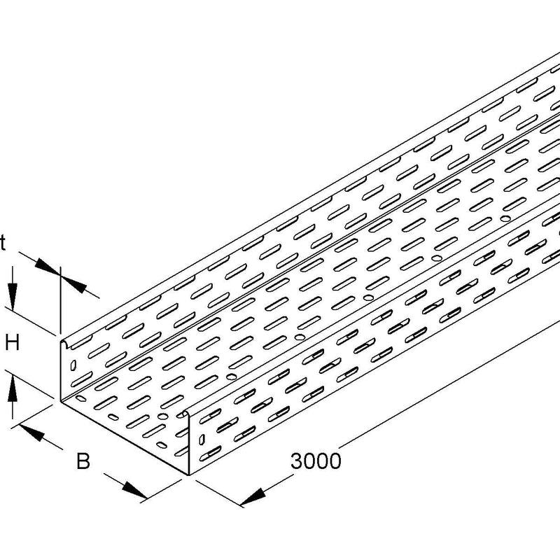 Niedax - Kabelrinne RL 85.300 F OV 85x300x3000mm − 3 Meter