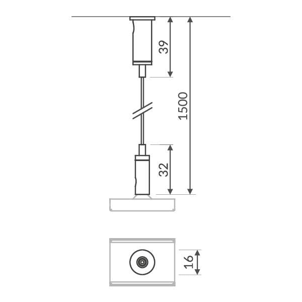 Brumberg Leuchten - Mechanisches Zubehör/Ersatzteile für Leuchten Seilabhängung 1500 mm 53006000