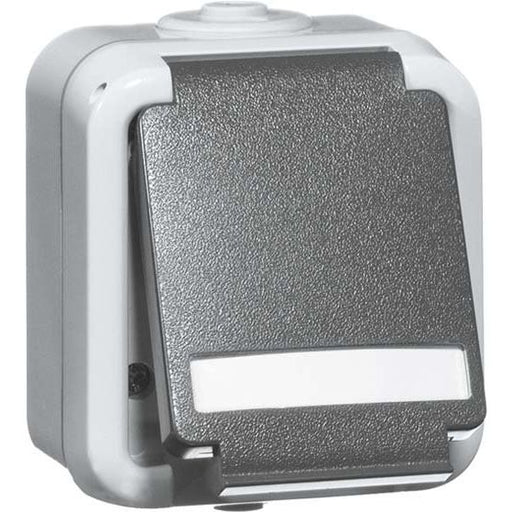 Peha - Schalter-/Steckdosenkombination Steckdose SCHUKO D 6620 WAB GLK NA Beschrift.,li,grau