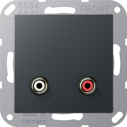 Jung - Multifunktions-Anschlussdose Multimediadose Cinch Audio MA A 1021 ANM anthrazit matt