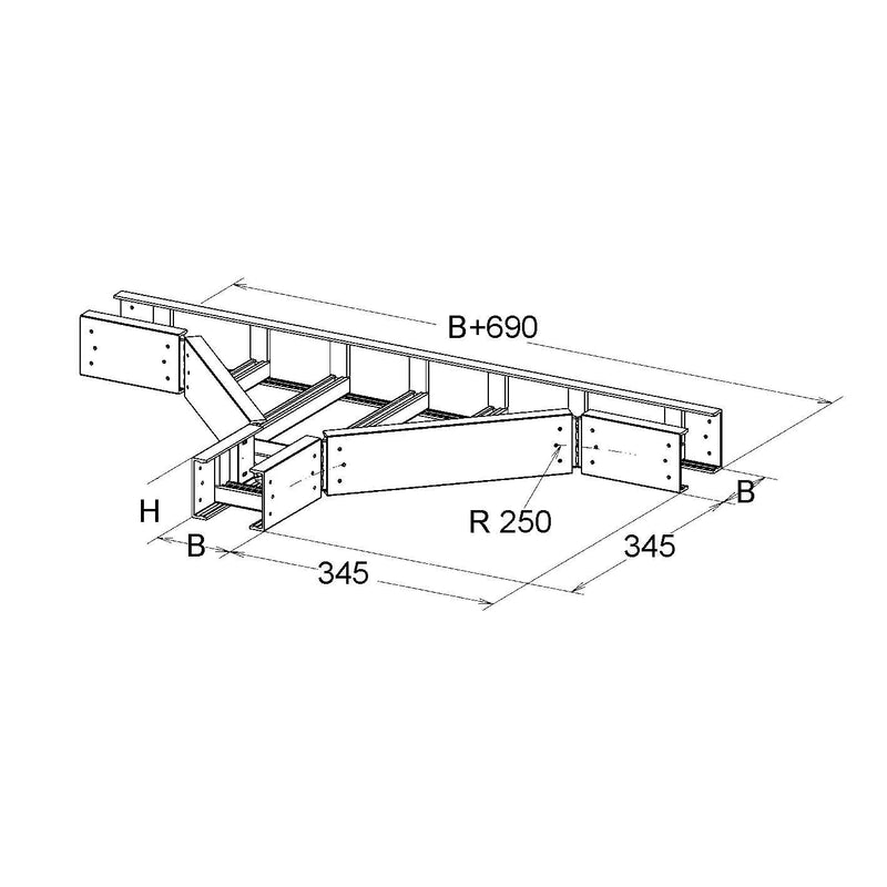 Niedax - T-Stück für Kabelleiter GFK-T-Stück ULLTE 100.800 100x800mm