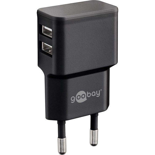 Goobay - Universal-Ladegerät Dual USB-Ladegerät 44951 2,4A,100-240V,sw