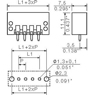 Weidmüller - Leiterplattensteckverbinder LP Verbinder Raster 3.5 SL3.5/5/180F3.2SN OR − 50 Stück