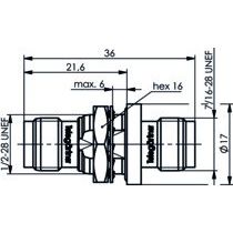 Telegärtner - Koax-Kupplung TNC-Verbindungsstück 100023836 Einb.(F-F), 50Ohm − 5 Stück