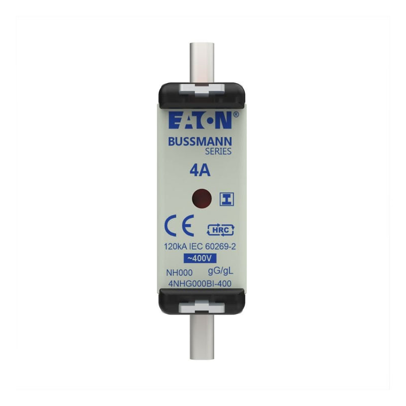 Eaton - Messersicherung Sicherungseinsatz Nieders. 4NHG000BI-400 4A AC 400V 120kA − 3 Stück