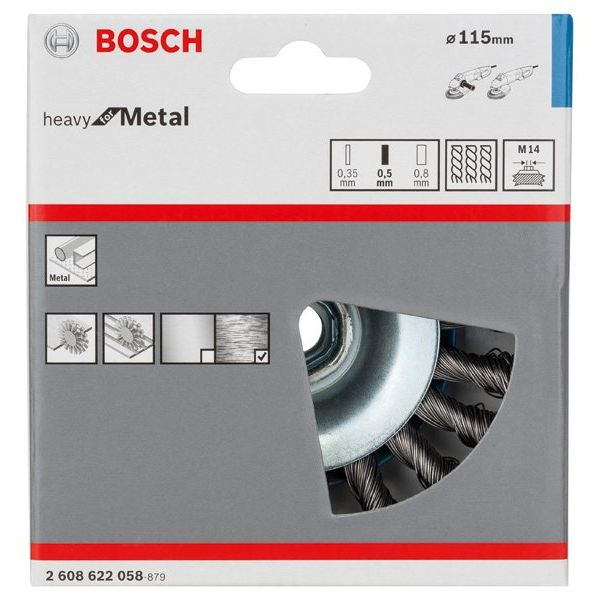 Bosch - Rotierende Drahtbürste PRO Metal heavy 2608622058 Kegelbürste 115 x