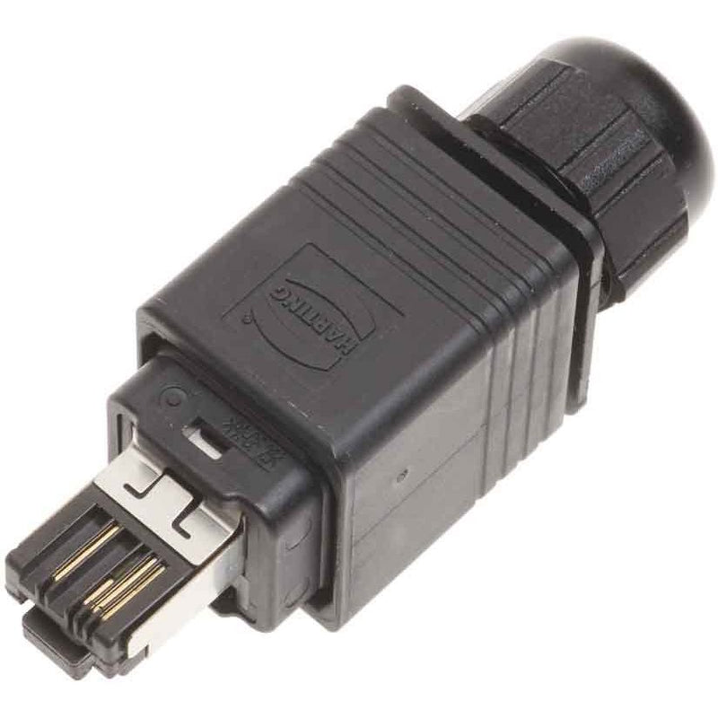 Harting - Rechtecksteckverbinder, Set (Industriesteckverbinder) Steckverbinder 09352210421 RJ45, IP67 sw − 10 Stück