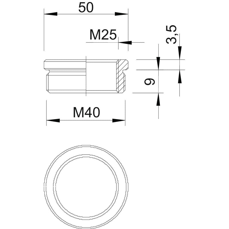 OBO Bettermann - Erweiterungs-/Reduzierring Ms-Reduktion 167 R MS M40-25 M40-M25 vernickelt − 25 Stück
