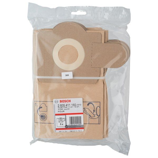 Bosch - Zubehör/Ersatzteile für Bodenpflege Papierfilterbeutel für PAS 2605411150 11-21 PAS 12-27 PAS