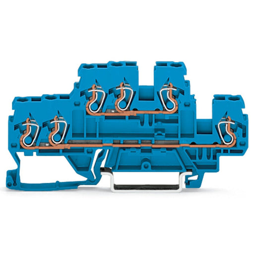 WAGO - Durchgangs-Reihenklemme Doppelstockklemme 870-534 0,08-2,5/4qmm bl N/N − 50 Stück