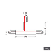 LTS Licht&Leuchten - Elektrisches Zubehör/Ersatzteile für Leuchten T-Verbinder ST-A T/PE-INL9015 sw PE innen links sw