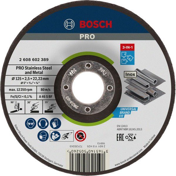 Bosch - Trenn-/Schleifscheibe PRO Stainless Steel and 2608602389 Metal 3-in-1 Disc