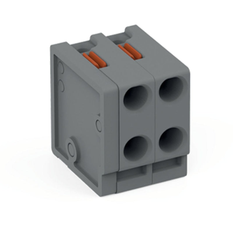 WAGO GmbH & Co. KG - Leiterplattenklemme 2-Leiter-Federleiste 252-302 PUSH WIRE,grau − 100 Stück