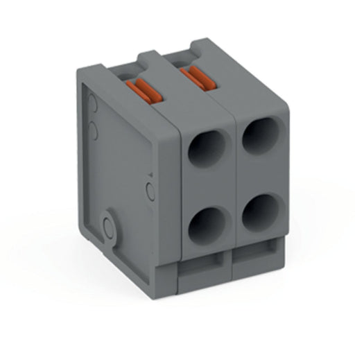 WAGO - Leiterplattenklemme 2-Leiter-Federleiste 252-302 PUSH WIRE,grau − 100 Stück