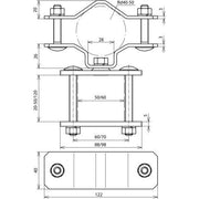 DEHN - Zubehör/Ersatzteile für Erdung und Blitzschutz Geländerbefestigung BS D40.50 4K20.50V2A f. DEHNiso-Combi