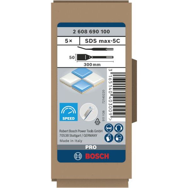 Bosch - Maschinenmeißel PRO SDS max-5C 2608690100 Fliesenmeißel-Set 50