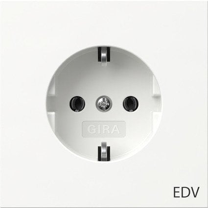 Gira - Steckdose SCHUKO-Steckdose rws 445870 Aufdruck EDV
