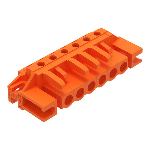 WAGO - Leiterplattensteckverbinder THT-Federleiste abgewink. 232-266/047-000 Maß 5,08mm,orange − 50 Stück