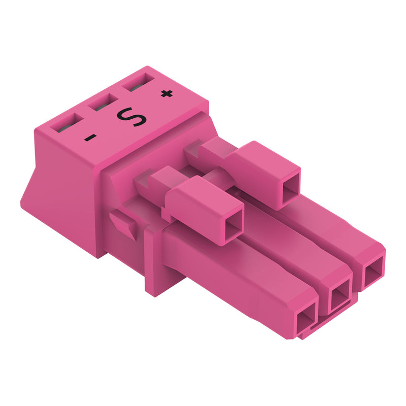 WAGO - Steckverbinder für steckbare Gebäudeinstallation Buchse 3-polig 890-283/082-000 Kod. B,pink − 50 Stück