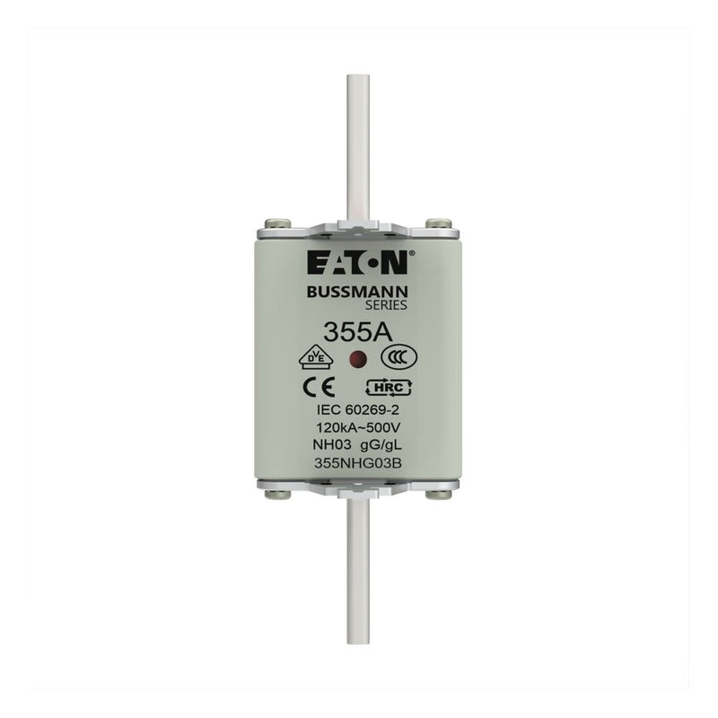 Eaton - Messersicherung Sicherungseinsatz Nieders. NH FUSE 35#355NHG03B 355A AC 500V 120kA − 3 Stück