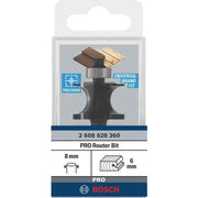 Bosch - Fräser PRO Halbstabfräser, 2608628360 R 6, Schaft 8 mm