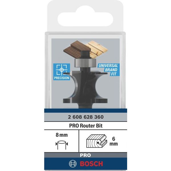 Bosch - Fräser PRO Halbstabfräser, 2608628360 R 6, Schaft 8 mm