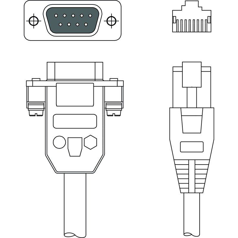 Leuze - Konfektioniertes Sensor-Aktor-Kabel Verbindungsleitung KB RS232-1 HS 65x8 − 1 Stück