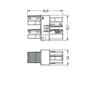 WAGO - Kompaktverteiler für steckbare Gebäudeinstallation 3-fach-Verteiler 2-polig 770-1705 Kod. B,hellgrün − 50 Stück