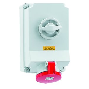 Bals Elektrotech - CEE-Steckdose abschaltbar, abgesichert (IEC 60309) Wandsteckdose abschaltbar 16603 verriegelt 63A 5p 4