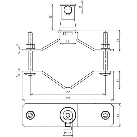 DEHN - Rohrschelle für Blitzschutz Rohrschelle RS D70.90 BB16 V2AZG D 70-90mm NIRO